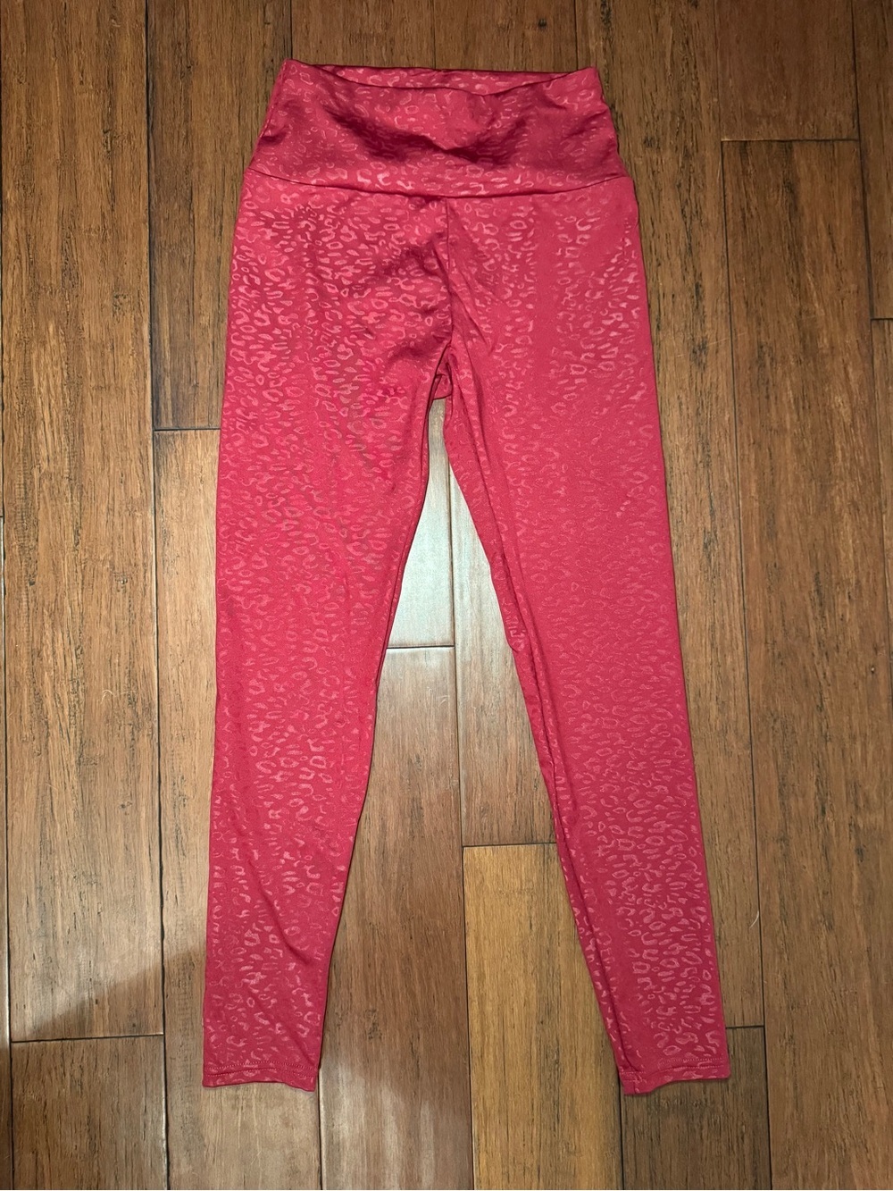 Red Leopard Print High Rise Workout Leggings Size Small